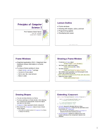 Principles of Computer  Frame windows  Science I  Drawing with shapes, colors, and text