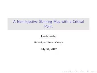 A Non-Injective Skinning Map with a Critical  Point  Jonah Gaster  University of Illinois - Chicago