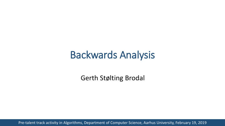 backwards analysis