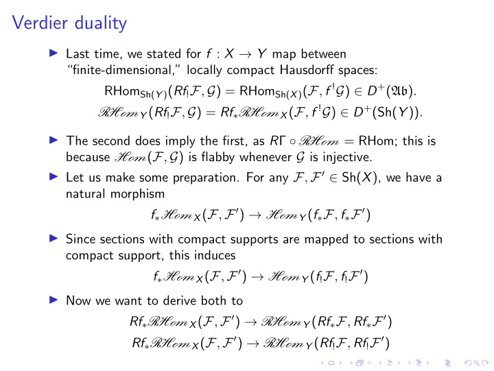 poincar e verdier duality