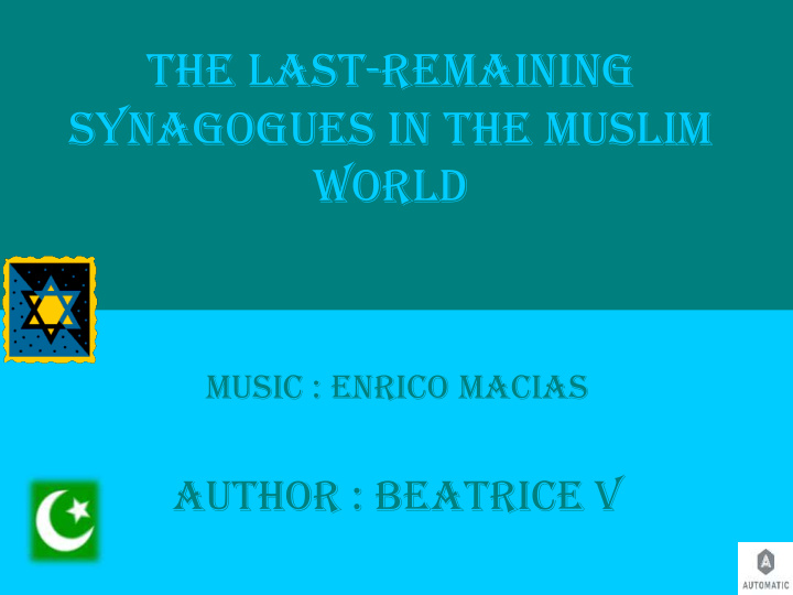 the last remaining synagogues in the muslim world