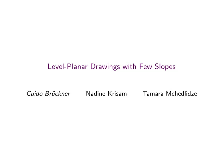 level planar drawings with few slopes