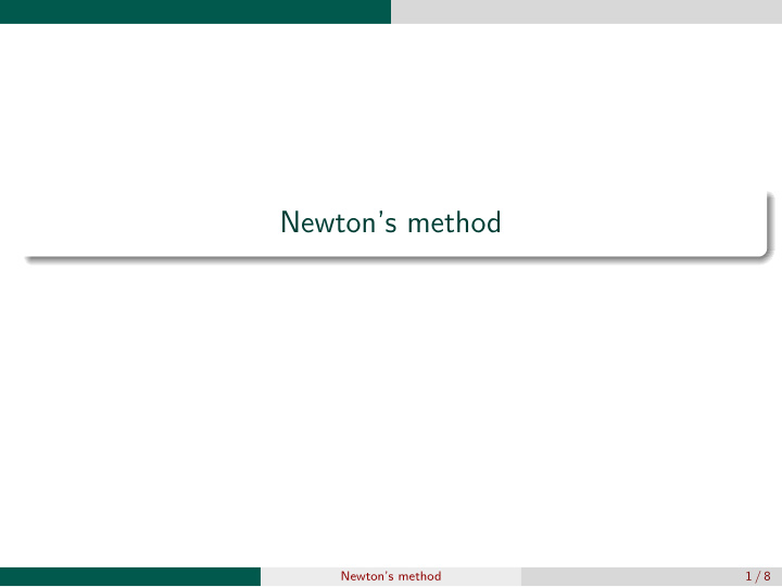 newton s method