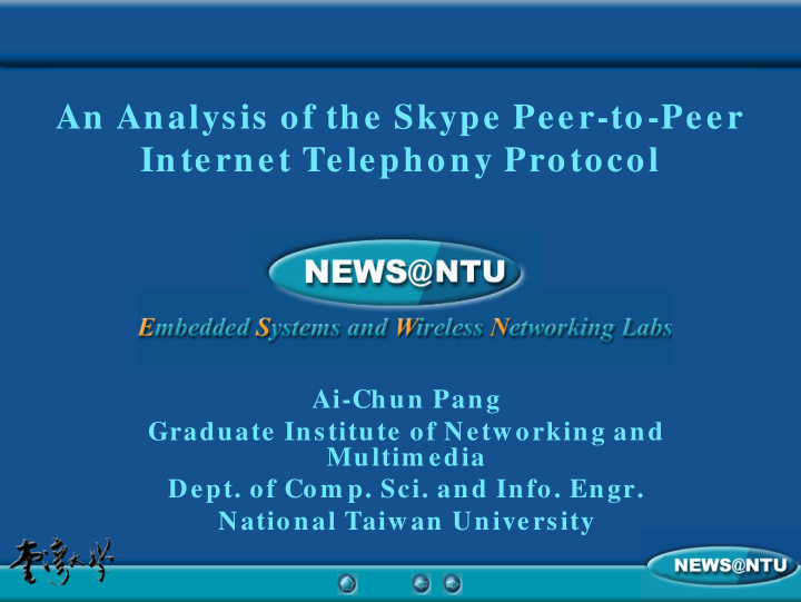 an analysis of the skype peer to peer internet telephony
