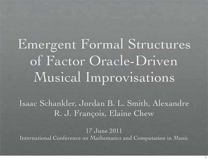 emergent formal structures of factor oracle driven