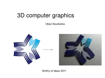 3D computer graphics Viktor Novienko  Smithy of ideas 2011 Main idea  I define for computer