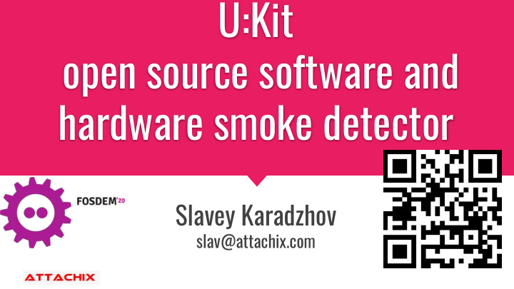 u kit open source software and hardware smoke detector