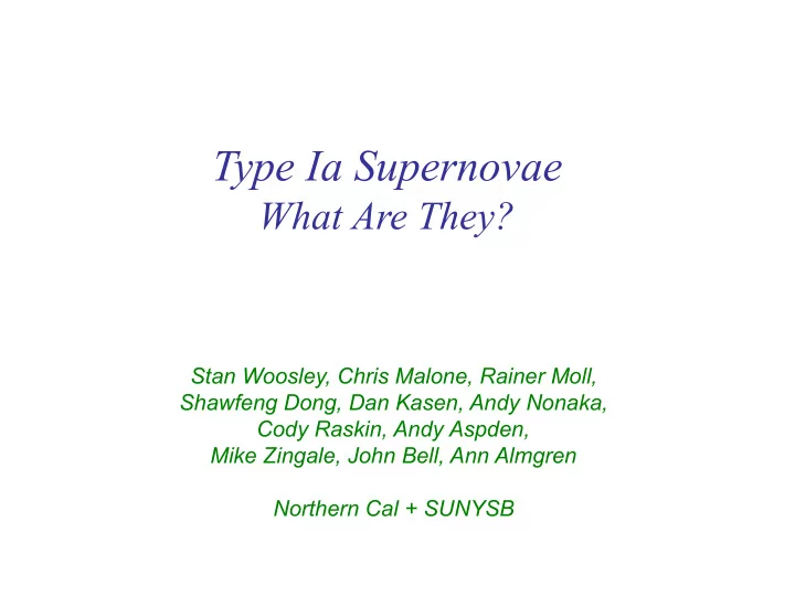 type ia supernovae