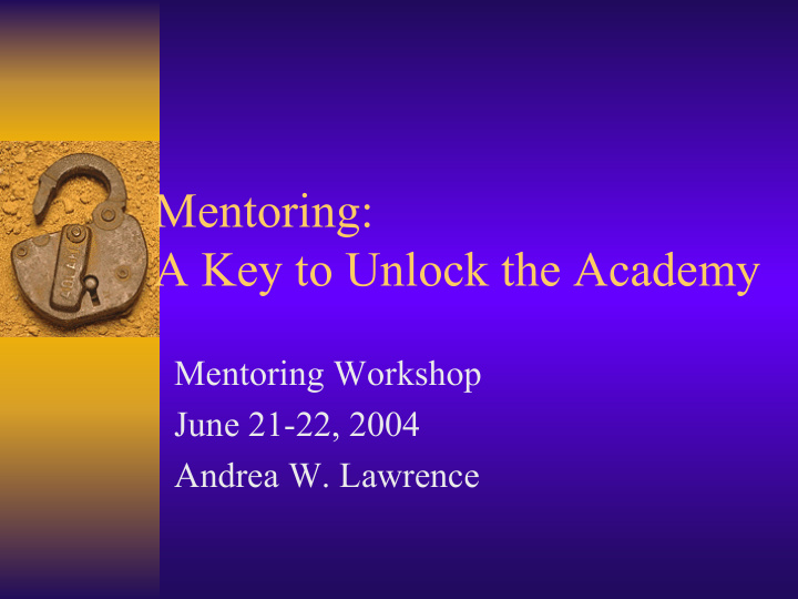 mentoring a key to unlock the academy