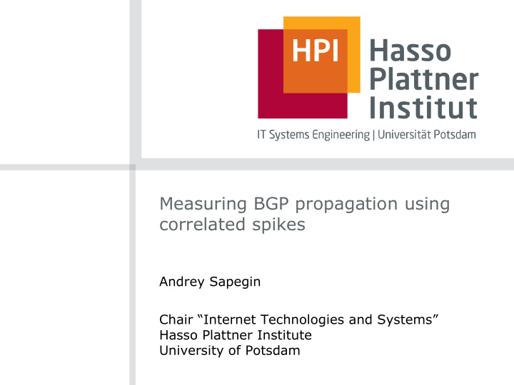 measuring bgp propagation using correlated spikes