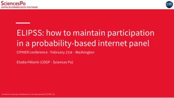 in a probability-based internet panel  CIPHER conference - February 21st - Washington Elodie