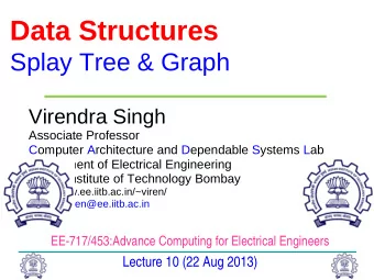 Data Structures  Splay Tree &amp; Graph  Virendra Singh  Associate Professor  Computer Architecture