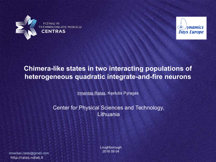 chimera like states in two interacting populations of