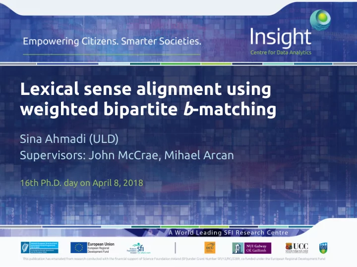 lexical sense alignment using weighted bipartite b