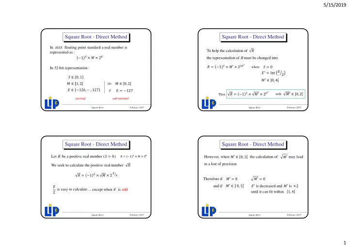 5 15 2019 square root direct method square root direct