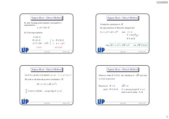 5/15/2019  Square Root - Direct Method  Square Root - Direct Method In IEEE floating point standard