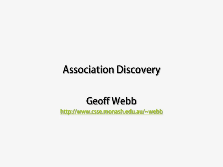 intro associations frequent patterns alternative false