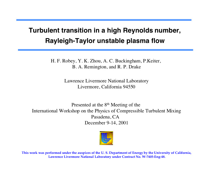 turbulent transition in a high reynolds number rayleigh