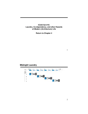 Midnight Laundry  2  Smarty Laundry  3  Pipelining    Improve performance by increasing