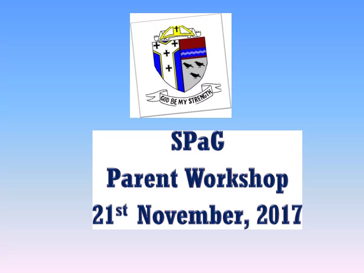to share the expectations for spag laid out in