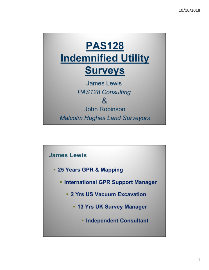 pas128 indemnified utility surveys