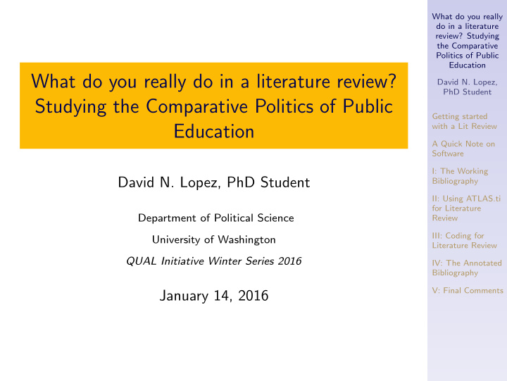 what do you really do in a literature review