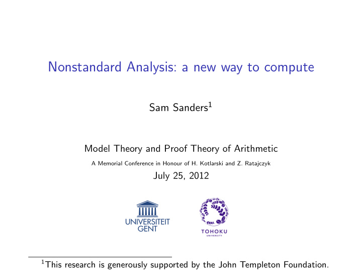 nonstandard analysis a new way to compute