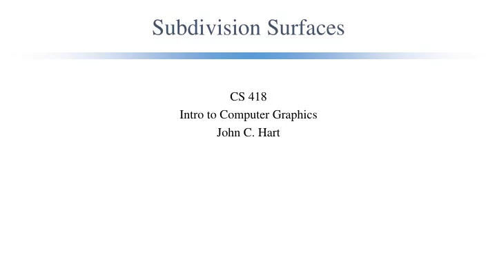 subdivision surfaces