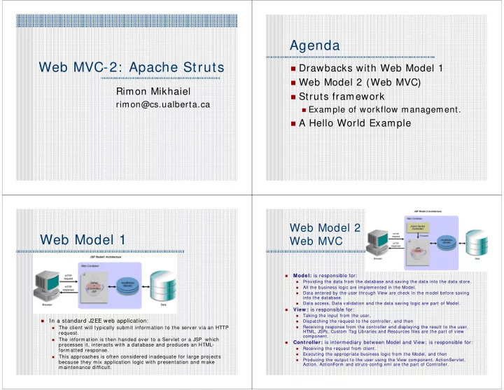 agenda web mvc 2 apache struts