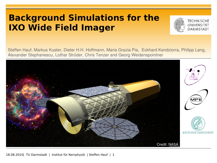 background simulations for the ixo wide field imager