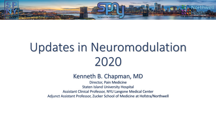 updates in neuromodulation 2020