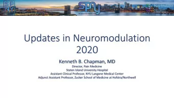 Updates in Neuromodulation  2020  Kenneth B. Chapman, MD  Director, Pain Medicine  Staten Island