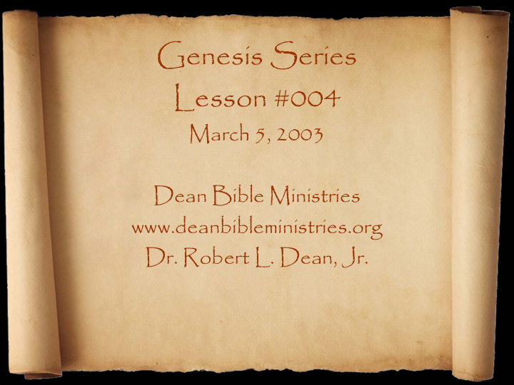 genesis series lesson 004