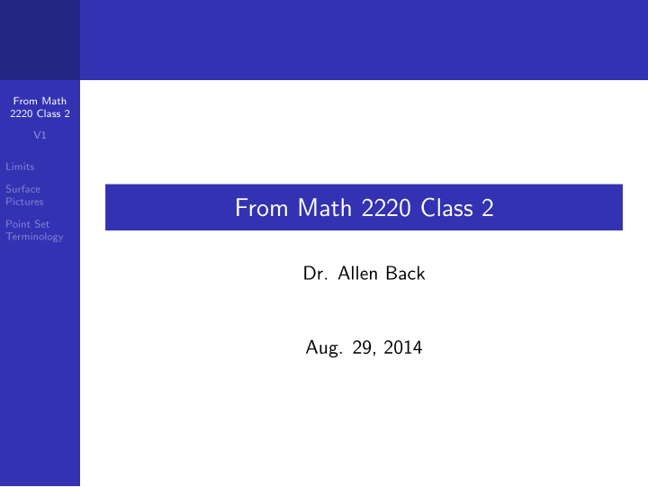 from math 2220 class 2