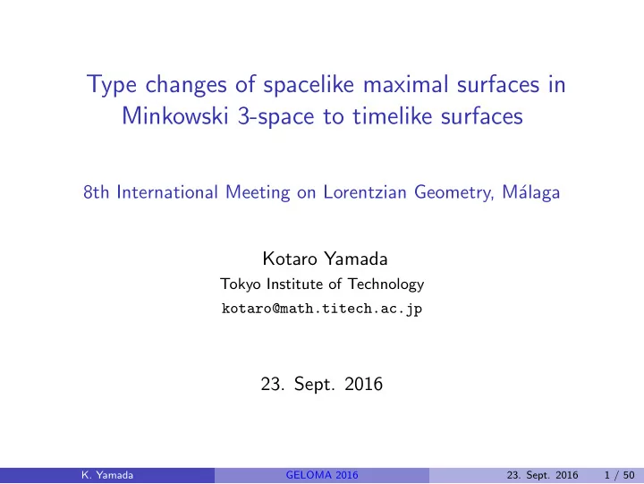 type changes of spacelike maximal surfaces in minkowski 3