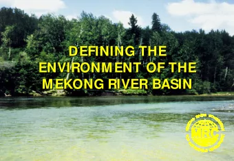 DEFINING THE  DEFINING THE  ENVIRONMENT OF THE  ENVIRONMENT OF THE  MEKONG RIVER BASIN  MEKONG