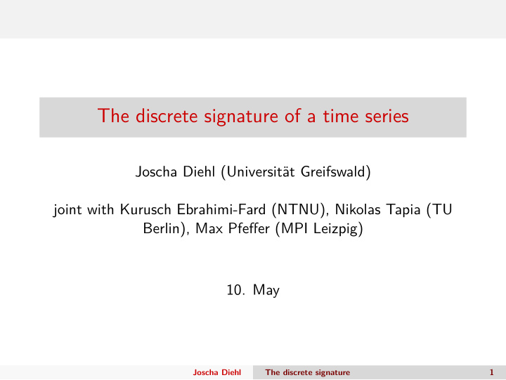 the discrete signature of a time series