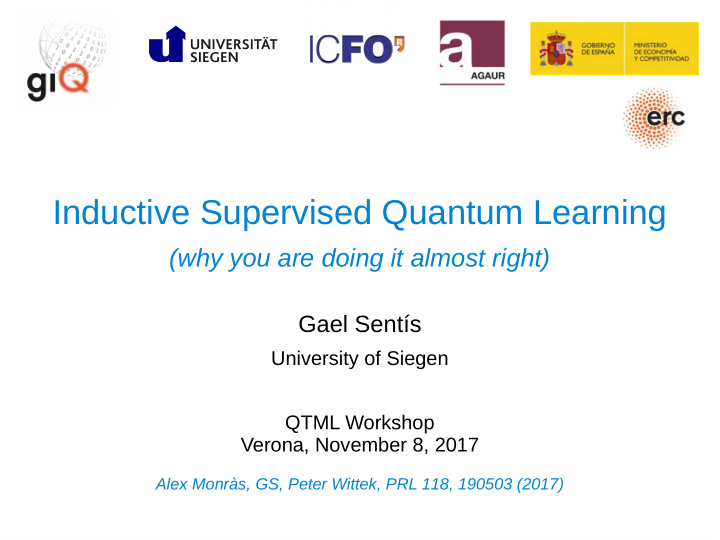 inductive supervised quantum learning