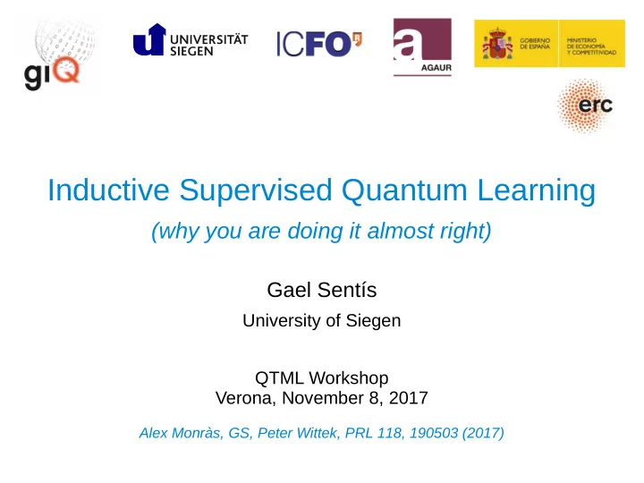 inductive supervised quantum learning