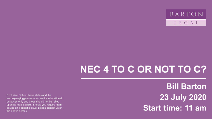 nec 4 to c or not to c