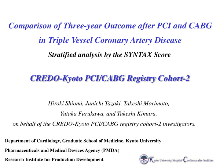 comparison of three year outcome after pci and cabg