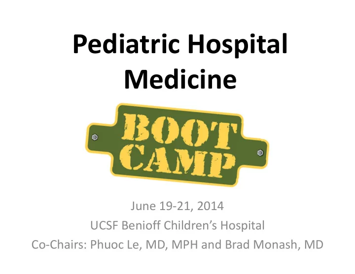 pediatric hospital medicine