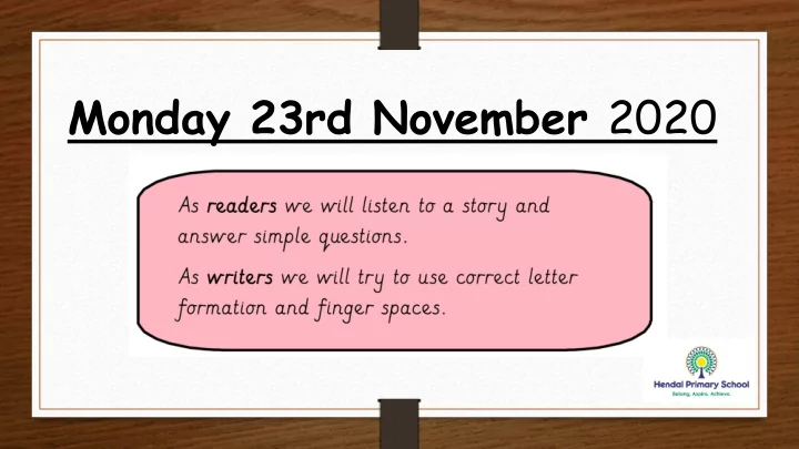 monday 23rd november 2020 reading comprehension