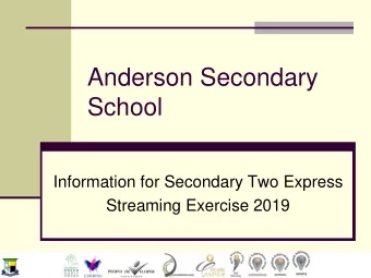 School  Information for Secondary Two Express  Streaming Exercise 2019  SPORTS H UMANITIE S  A  N