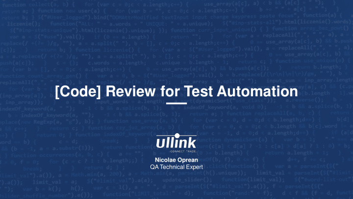 code review for test automation