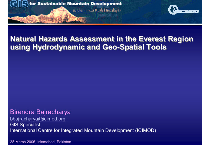 natural hazards assessment in the everest region natural