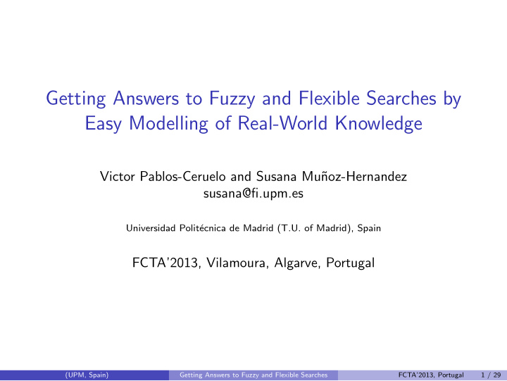 getting answers to fuzzy and flexible searches by easy