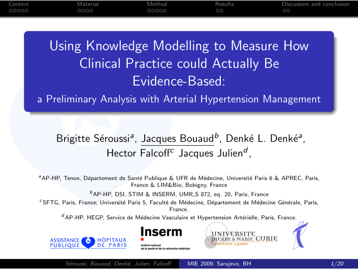 using knowledge modelling to measure how clinical