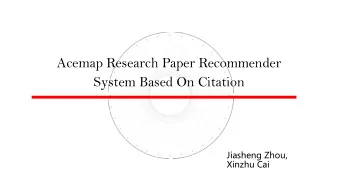 Acemap Research Paper Recommender  System Based On Citation