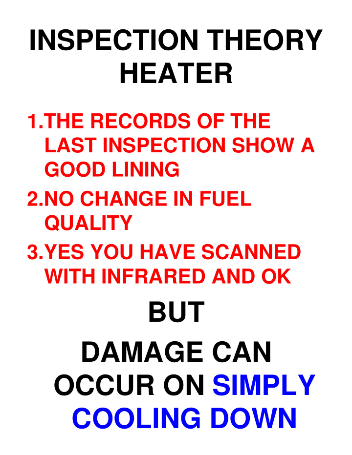 inspection theory heater